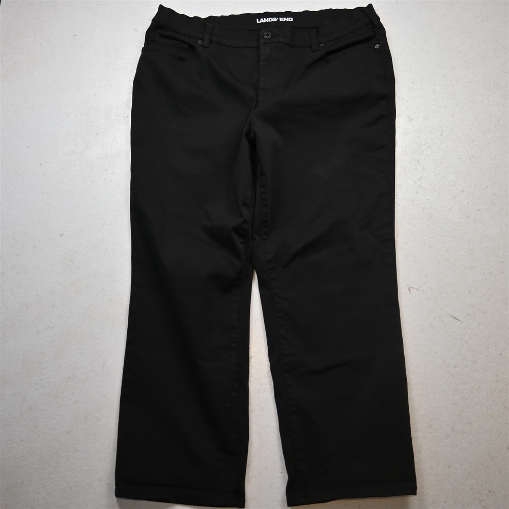 Lands End 18W High Rise Straight Jean Black Stretch Denim Womens Jeans